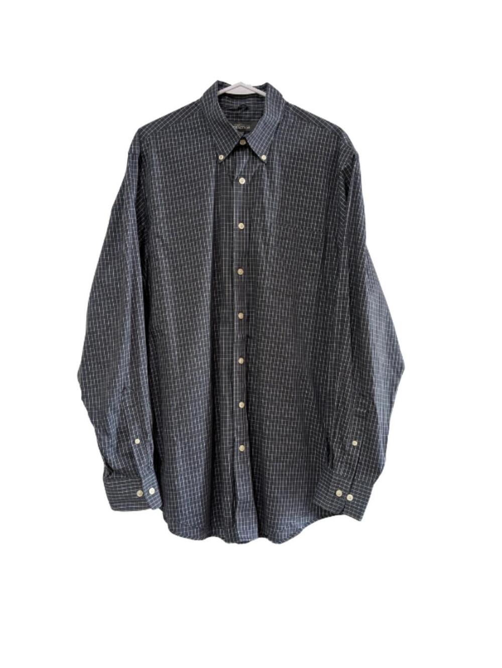 Kenneth Cole Reaction Men's Dress Shirt, Blue Gray, Large 16-16.5 (36/37) Cotton